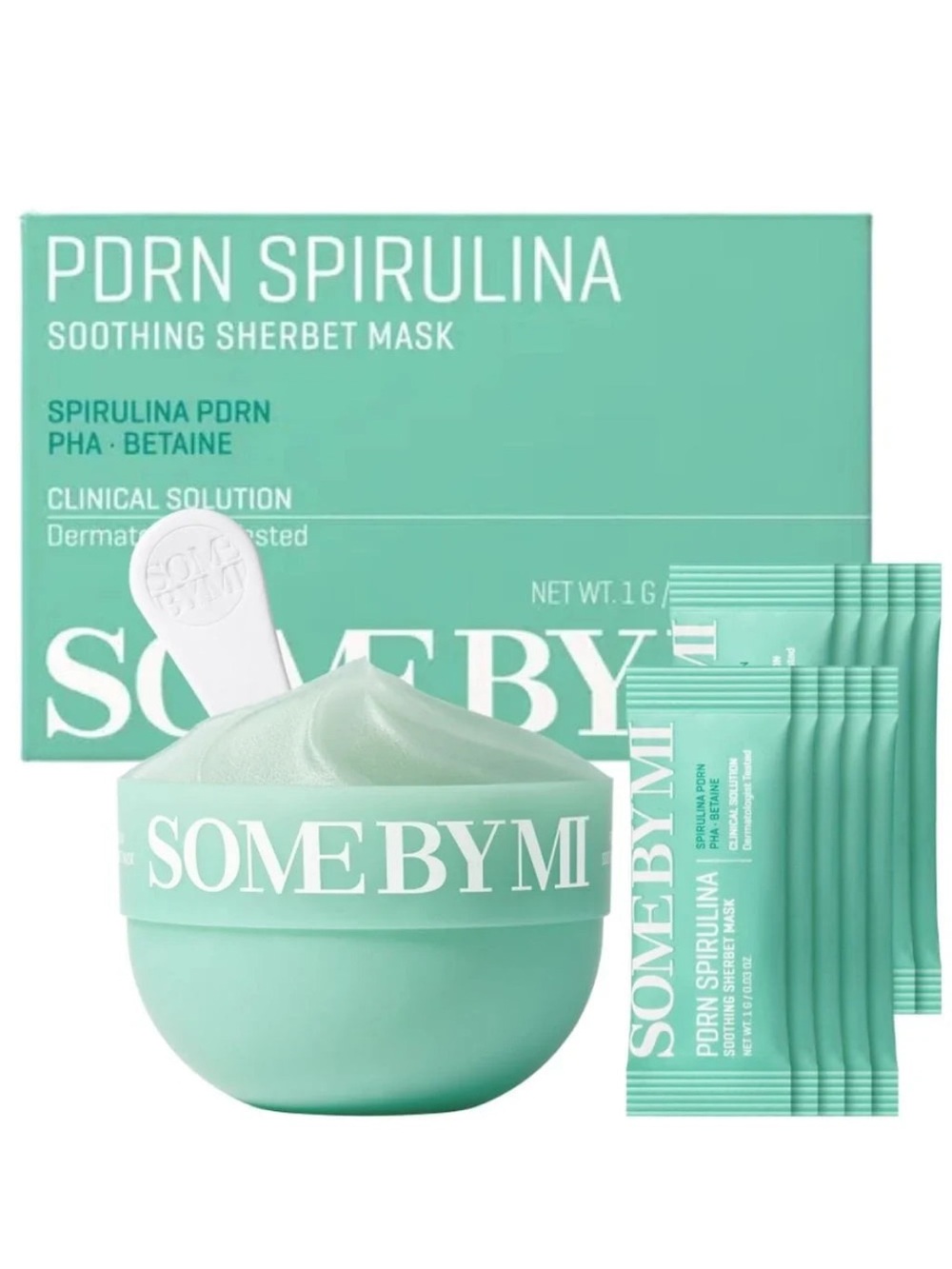 Some By Mi PDRN Spirulina Soothing Sherbet Mask - Mint Green 10 count